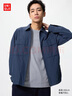 优衣库男装女装衬衫式拉链茄克/外套休闲格子夹克484882 68 深蓝色 XL /180/108B 实拍图