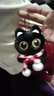 黑猫玩偶毛绒公仔挂件ins可爱猫咪包包挂饰情侣礼物送女朋友礼物 红白围巾+黑猫【送黑色珠珠链】 会吱吱叫【10厘米左右】 实拍图
