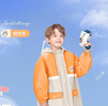 儿童防水雨衣带书包位隐藏式书包位大帽檐环保无异味上学户外新款 橙拼白 XXXL 实拍图