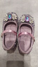斯纳菲女童皮鞋春秋爱莎公主鞋儿童水晶鞋中大童演出鞋软底鞋水晶紫  28 实拍图