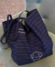 瞬子韩系休闲条纹帆布包女2025新款大容量单肩托特包双面背通勤腋下包 潦草小狗牛仔双面包【不带挂件】 实拍图
