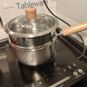 双枪（Suncha）奶锅316L不锈钢婴儿宝宝辅食小奶锅汤锅雪平蒸锅加厚带蒸笼 18cm 实拍图