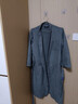 竹一百浴袍 纯棉吸水浴衣简约家居浴袍汗蒸服华夫格男女睡袍 灰色 M码 实拍图