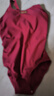 洲克（ZOKE）ZOKE泳衣女连体三角水中健身竞技时尚修身遮肚123601105-3暗红L 实拍图