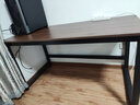 馨美凯电脑桌台式家用简易书桌办公桌简约现代工作台租房卧室学习写字桌 【单桌1.6cm厚桌面】黑架+深胡桃 长140cm*宽70cm*高74cm 实拍图