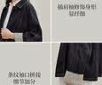 茵曼拼接条纹原色短牛仔外套2026秋女装新款复古上衣 深牛仔蓝 M 实拍图
