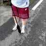 有志者（UZIS）速干运动短裤男篮球训练四分网眼透气美式印花球裤[镂空] 酒红 L 实拍图