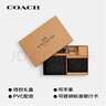 蔻驰（COACH）【品牌直供】男士短款钱包卡夹钥匙扣礼盒灰黑色CW344 实拍图