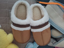 2025新款秋冬女时尚棉拖鞋包头居家外穿加绒保暖厚底毛毛棉拖冬季 8810丝带厚底-黄色 38 -39适合37-38 实拍图