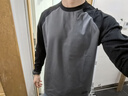 SIMWOOD/简木男装【标准宽松】240g sorona 插肩袖圆领长袖T恤男SN120061 碳灰配黑 L建议131-145斤 实拍图