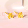 周六福小金花足金999黄金耳钉女生日礼物计价AC090379  一对 约0.67g 实拍图