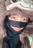 渠辰滑雪面罩滑雪护脸头套保暖围脖防寒冬季骑行速干滑雪装备专用护具 滑雪防寒护脸面罩【黑色】 （男女通用  防寒护脸） 实拍图
