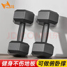 华亚（HUAYA） 哑铃环保包胶六角手铃男士家用健身器材 10KG 一对（5KG*2只） 实拍图