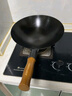 荣事达（Royalstar）章丘手工锻打铁锅圆底老式炒锅无涂层不粘炒菜锅燃气灶带盖36cm 实拍图