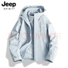 吉普（JEEP）冲锋衣女新款三合一可拆卸户外防风防水超好看登山服冲锋衣裤外套 男女同款-浅卡其【三合一可拆卸 XL（120-135斤） 实拍图