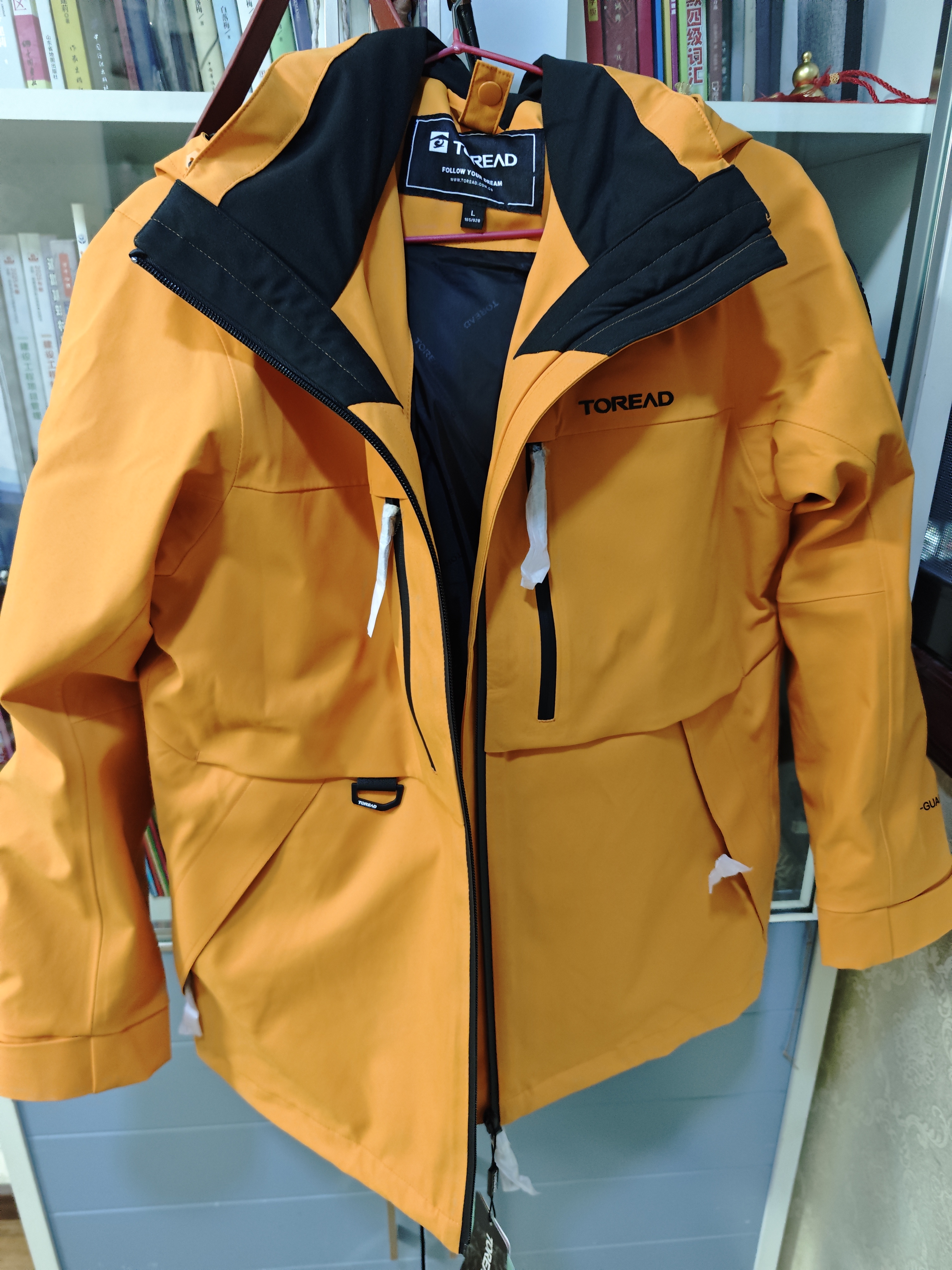 探路者冲锋衣三合一户外专业防水防风登山服徒步外套夹克 旷野橘女 L 实拍图