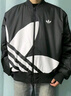 adidas情侣款复古宽松运动立领夹棉外套男女秋冬阿迪达斯三叶草 黑色 S 实拍图
