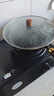 铁锅炒菜锅老式章丘炒锅已开锅无涂层家用不粘锅电磁炉燃气灶专用 圆底双面锤纹带盖 32cm 实拍图