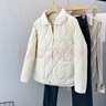 春秋季轻薄款女士新款小棉袄短款纯色翻领薄款外套棉衣女百搭棉服 米白 3XL 建议110-125斤 实拍图
