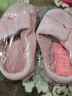 惠夫人秋冬季棉拖鞋女家用冬季室内防滑家居情侣可爱毛绒男月子鞋冬天 字母 皮红 38-39 (适合37-38码穿) 实拍图