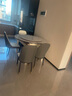 初屋 餐桌 实木岩板餐桌椅组合圆桌伸缩折叠现代简约餐厅饭桌餐桌餐椅 全白色1.2米-雪山白岩板-101皮椅 一桌四椅【升级四轨】 实拍图