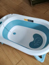 十月结晶婴儿洗澡盆可折叠家用大号新生儿童用品沐浴桶宝宝浴盆孔雀蓝 实拍图