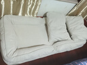 渐笠人类狗窝懒人沙发床双人可睡觉可躺卧阳台客厅折叠榻榻米沙发座椅 【揉糯科技绒】米白色 推荐加大碳钢结构177cm五档调节 实拍图