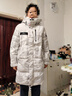 鸭鸭（YAYA）羽绒服男士中长款2025冬季最新款加厚保暖时尚潮流连帽青少年外套 白迷彩色 XL (180) 实拍图