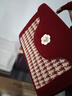 小野七天新娘结婚包包小众婚礼日常手提婚包女新娘包千鸟格斜挎手提腋下包 小香风婚包红色 实拍图