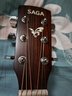 萨伽（SAGA） 吉他sf700单板面单民谣萨迦木吉他入门初学者萨嘎乐器 41英寸D桶SF700原木色圆角 实拍图