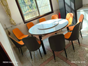 晨巢 岩板餐桌 实木餐桌椅组合现代简约可伸缩折叠吃饭桌子餐厅家具 升级全实木双轨餐桌-111皮椅 1.5米一桌十椅-12MM岩板厚度 实拍图