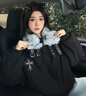 Shelley Jones黑色美式复古十字架座山雕外套棉服男款冬季加厚保暖毛领棉衣夹克 黑色 XL [推荐120-140斤] 实拍图