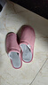 回力日系柔软情侣棉拖秋冬家居室内保暖棉鞋女款HL0006皮红40-41码 实拍图
