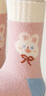 俞兆林3双女童袜子秋冬季儿童卡通小兔毛圈袜宝宝加绒加厚保暖中筒袜 实拍图