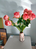 京东鲜花高档玫瑰花8支逼真仿真花假花摆设客厅餐桌装饰摆件拍照摄影道具 实拍图
