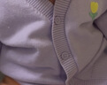 巴拉巴拉巴拉巴拉男童毛衣开衫秋款女童宝宝针织衫小童上衣新年拜年服潮 紫色调-黄色小花-00477 90 实拍图