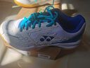 YONEX尤尼克斯羽毛球鞋yy入门级训练减震动力垫男女SHB101CR 白/蓝41码 实拍图