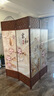 煦悦实木布艺屏风隔断现代中式简约屏风隔断折屏座屏玄关客厅餐厅书房宾馆酒店办公室阳台隔断屏风艾灸养生屏 家和富贵 1.8米高x0.5米宽单面图案一扇 实拍图