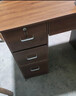 甘慕实木办公桌办公室职员电脑桌财务工位双人位桌椅组合简易书桌子 【五抽带门】深胡桃色120cm 单桌 实拍图