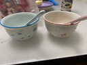 【天天低价】新款釉下彩陶瓷碗餐具套装少女心ins风陶瓷碗勺 初雪一碗一勺活动 实拍图