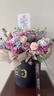 冉子花坊鲜花速递粉玫瑰抱抱桶向日葵花篮生日礼物送女友爱人同城配送 爱的抱抱紫色 实拍图