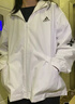 adidas休闲宽松舒适连帽夹克外套女装阿迪达斯官方轻运动 白/黑色   L 实拍图
