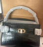 CHARLES&KEITH鳄鱼纹凯莉包手提斜挎婚包包女包生日礼物CK2-50270880-1 Black黑色 S 实拍图