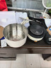 美的（Midea）便携式电煮锅电炒锅电火锅专用锅旅行锅316不锈钢可分体折叠多功能电炖锅宿舍户外泡面迷你电热锅 1.2L 316母婴级内胆三档火丨XZC16X01 实拍图