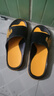 回力运动拖鞋男浴室内户外不易滑厚底凉拖鞋HL39391黑黄色43-44码 实拍图