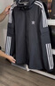 adidas休闲简约三条纹梭织立领夹克外套男装秋季阿迪达斯三叶草   黑色（推荐选大一码）   M 实拍图