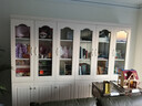 全友家居带门书柜靠墙落地简约玻璃收纳储物柜子客厅家具手办展示柜 【象牙白】三门书柜 实拍图