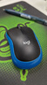 罗技（Logitech）M185鼠标 无线鼠标 办公鼠标 对称鼠标 黑色蓝边 带无线2.4G接收器 实拍图