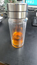 希诺双层玻璃杯男茶水分离杯高档泡茶杯子车载水杯XN-9338本色 290mL 实拍图