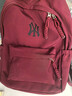 新款NY联名书包男日系初中女生高中生大容量双肩包简约纯色背包潮 酒红色 实拍图